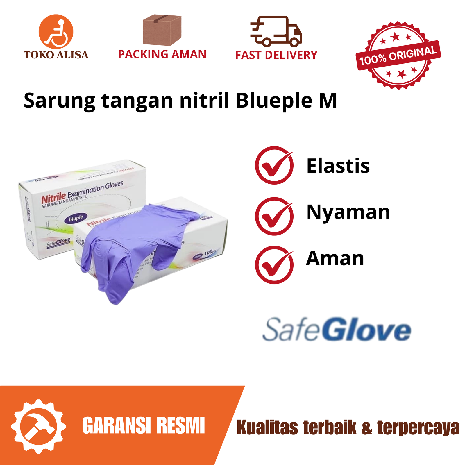 Sarung tangan nitril Blueple M